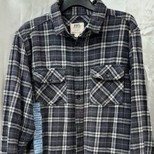 Axel Plaid Flannel Front Button Long Sleeve Shirt -NWOT-Large-missing 2 buttons